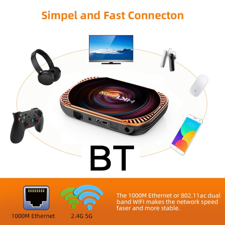 MECOOL HK1RBOX X4 4K TV Box, Android 11 Amlogic S905X4 CPU with RC 4GB+128GB(UK Plug)