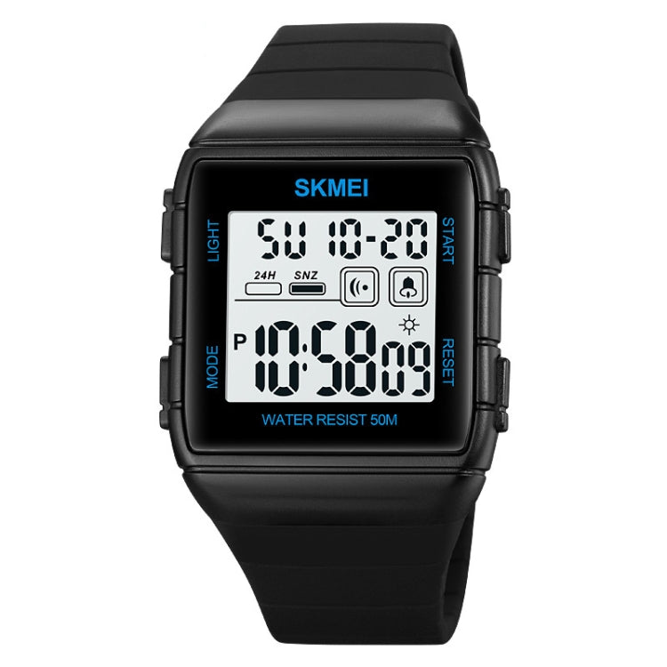 SKMEI 1960 Stainless Steel Buckle Silicone Strap Water-resistant Electronic Watch(Blue)