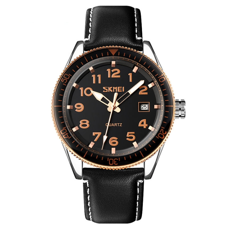 SKMEI 9232 Stainless Steel Buckle Glass Mirror Water-resistant Resistant Quartz Watch(Belt