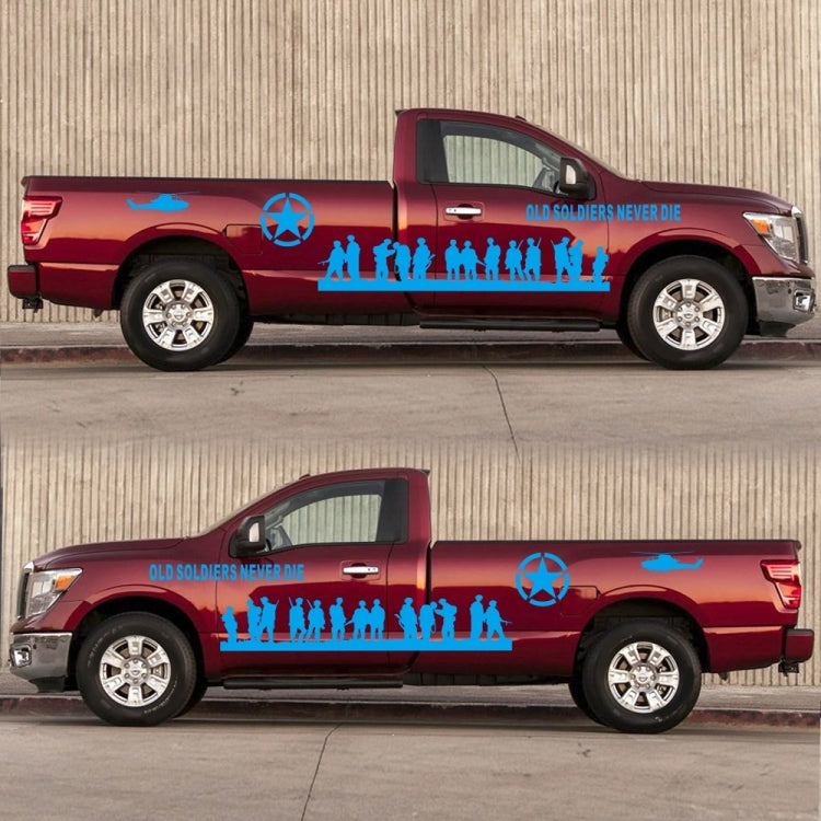 2 PCS/Set D-84 Old Soldiers Pattern Car Modified Decorative Sticker(Blue) - Decorative Sticker by PMC TechLife | Online Shopping South Africa | PMC TechLife | Buy Now Pay Later Mobicred