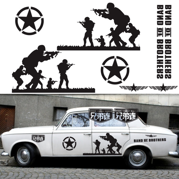 2 PCS/Set D-135 Band of Brothers Pattern Car Modified Decorative Sticker(Yellow)