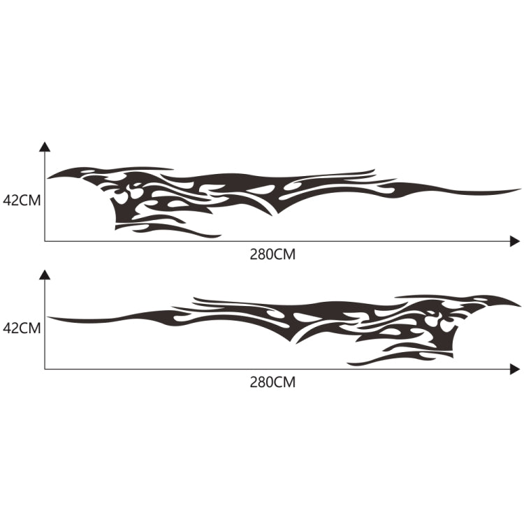 2 PCS/Set D-144 Fire Element Pattern Car Modified Decorative Sticker(Black)