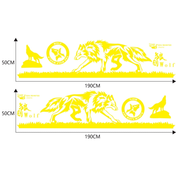 2 PCS/Set D-180 Wolf Totem Pattern Car Modified Decorative Sticker(Yellow)