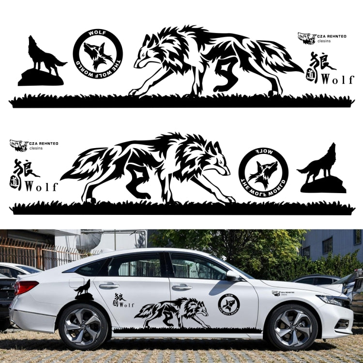 2 PCS/Set D-180 Wolf Totem Pattern Car Modified Decorative Sticker(Black)