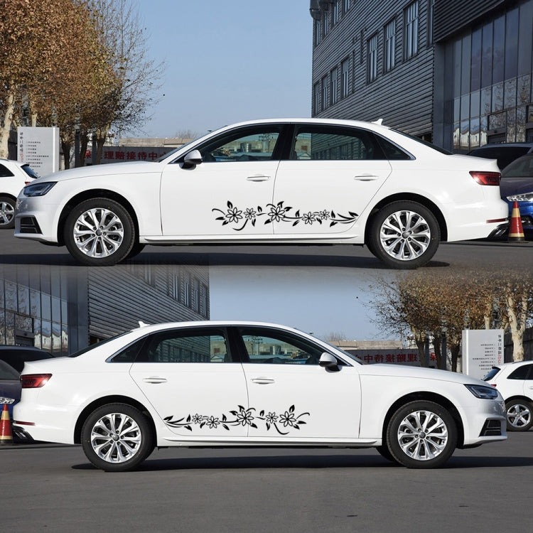 2 PCS/Set D-378 Flower Totem Pattern Car Modified Decorative Sticker(Black)