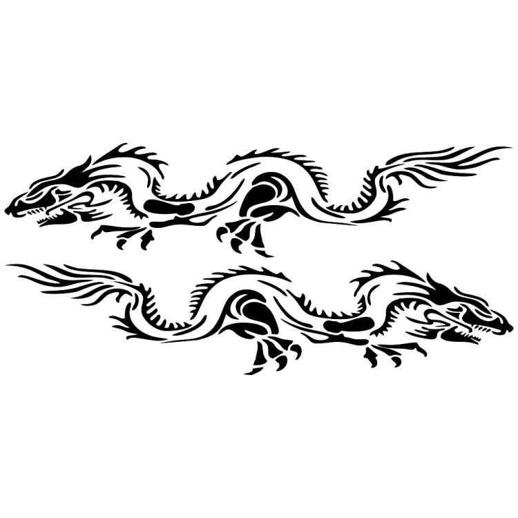 2 PCS/Set D-418 Dragon Totem Tribe Pattern Car Modified Decorative Sticker(Black)