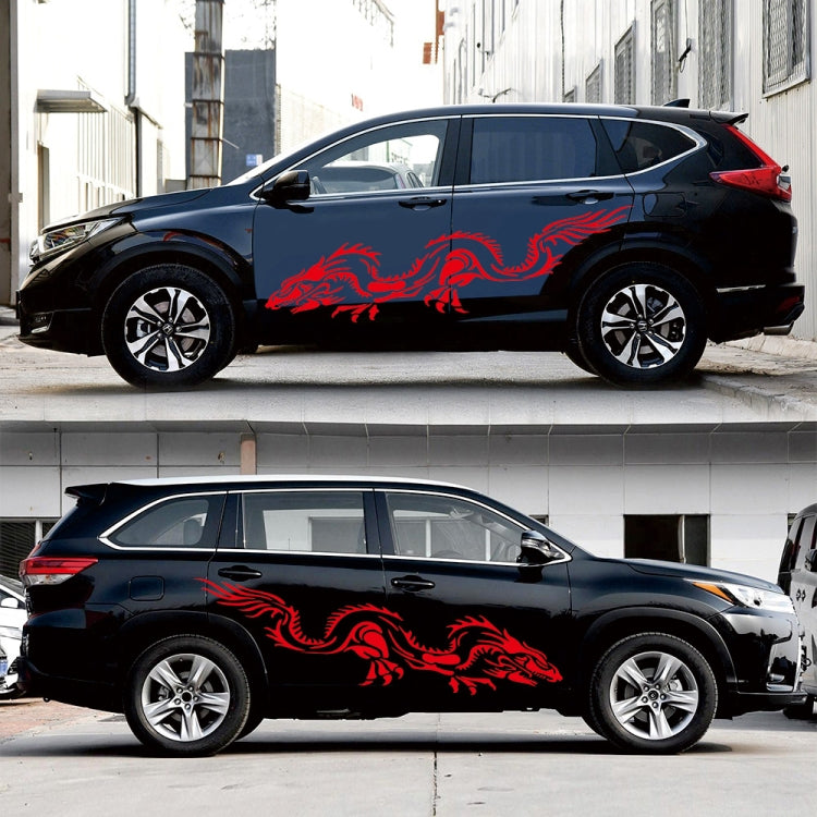 2 PCS/Set D-418 Dragon Totem Tribe Pattern Car Modified Decorative Sticker(Red)