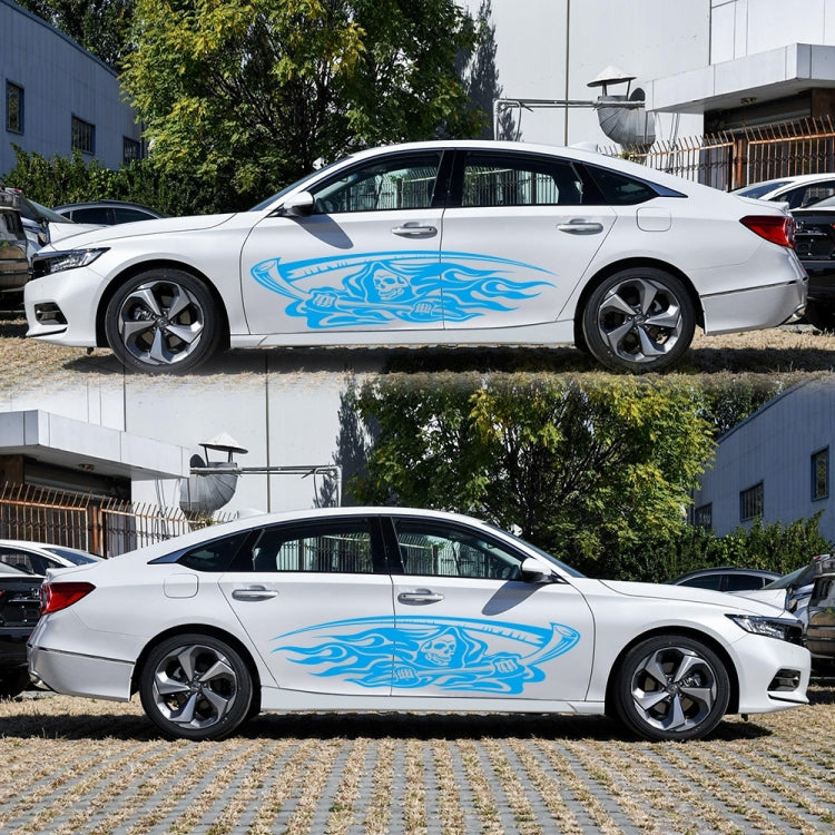 2 PCS/Set D-435 Grim Reaper Pattern Car Modified Decorative Sticker(Blue)
