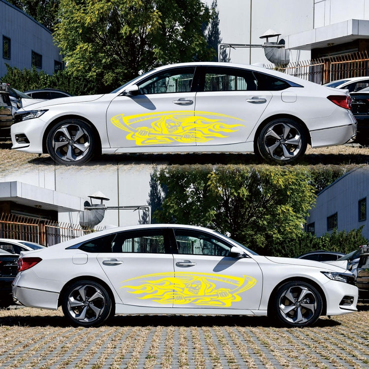 2 PCS/Set D-435 Grim Reaper Pattern Car Modified Decorative Sticker(Yellow)