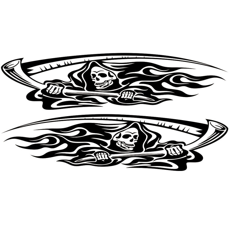 2 PCS/Set D-435 Grim Reaper Pattern Car Modified Decorative Sticker(Black)