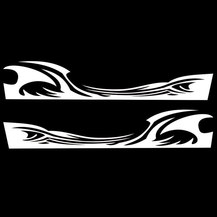 2 PCS/Set D-467 Waves Pattern Car Modified Decorative Sticker(White)