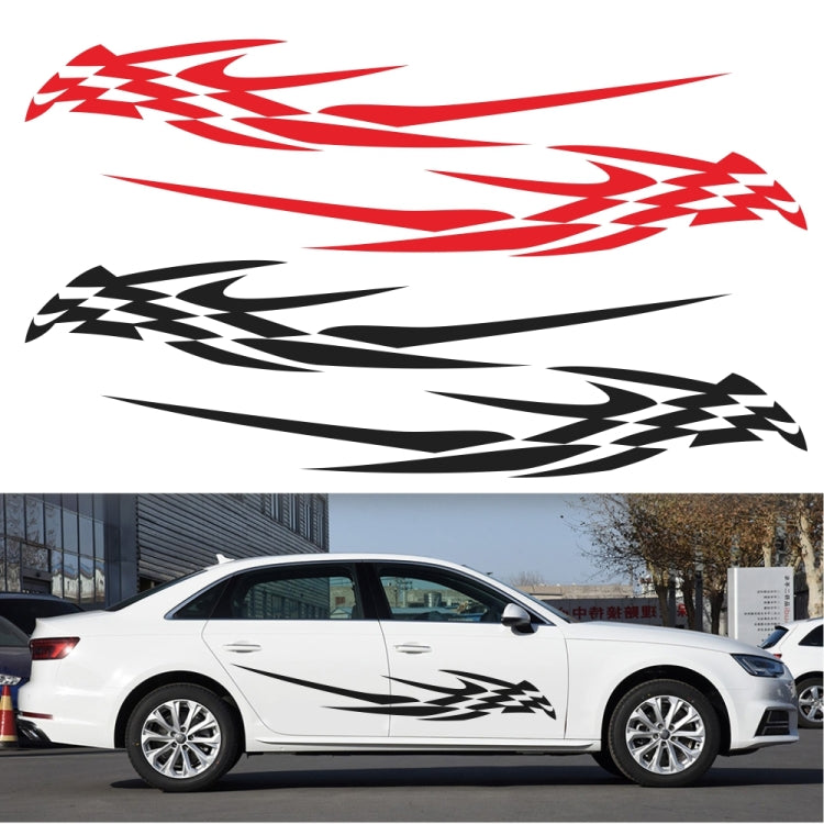 2 PCS/Set D-468 Checkered Totem Pattern Car Modified Decorative Sticker(Red) - Decorative Sticker by PMC Jewellery | Online Shopping South Africa | PMC Jewellery | Buy Now Pay Later Mobicred