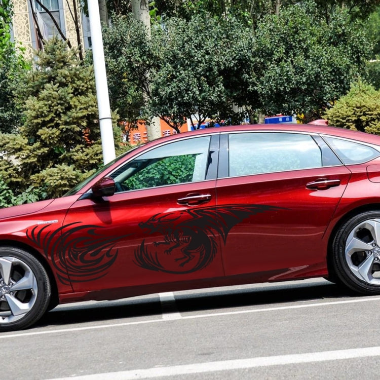 2 PCS/Set D-498 Pterosaur Spitfire Pattern Car Modified Decorative Sticker(Black)