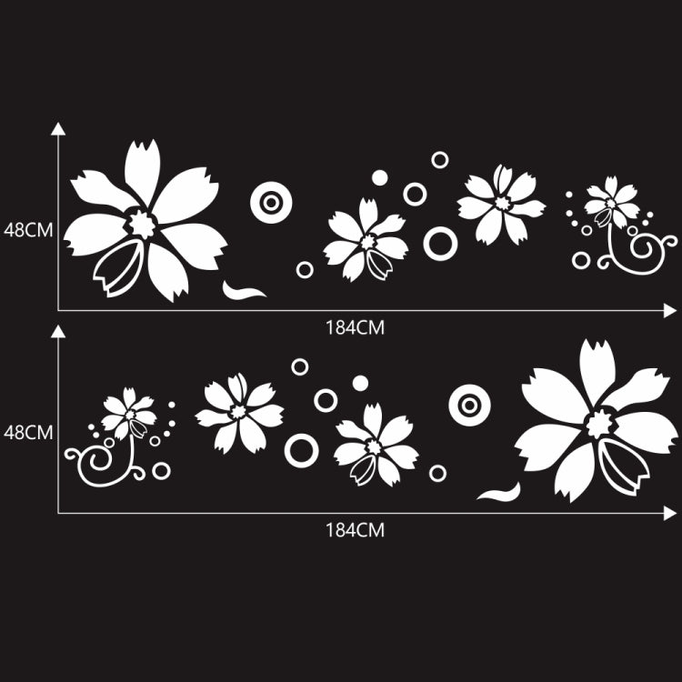 2 PCS/Set D-510 Flowers Pattern Car Modified Decorative Sticker(White)