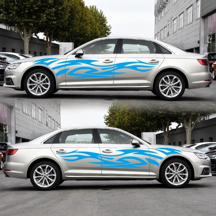 2 PCS/Set D-521 Fire Totem Pattern Car Modified Decorative Sticker(Blue)