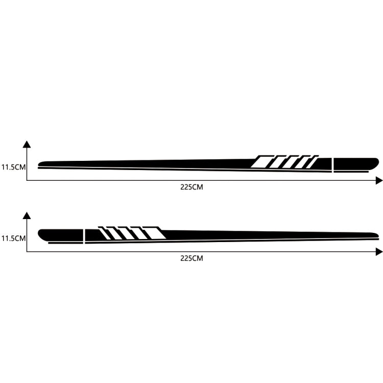 2 PCS/Set D-608 Stripe Pattern Car Modified Decorative Sticker(Black)