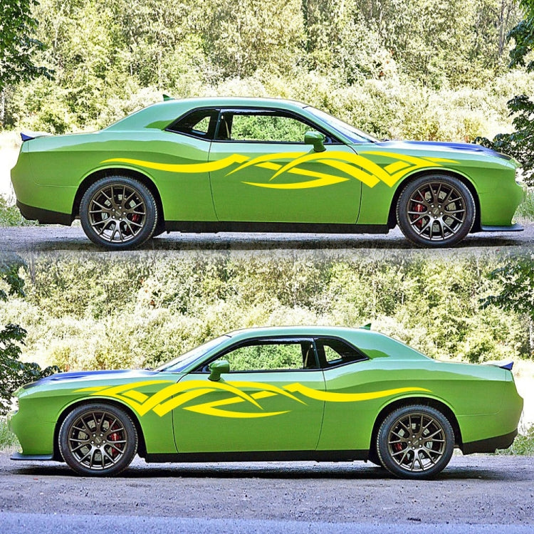 2 PCS/Set D-731 Totem Pattern Car Modified Decorative Sticker(Yellow)