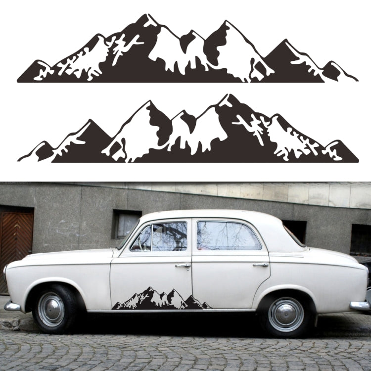 2 PCS/Set D-750 Mountain Pattern Car Modified Decorative Sticker(White)