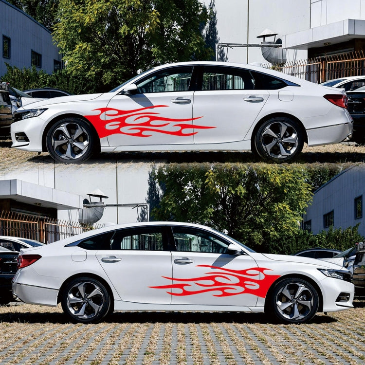 2 PCS/Set D-751 Flame Pattern Car Modified Decorative Sticker(Red)