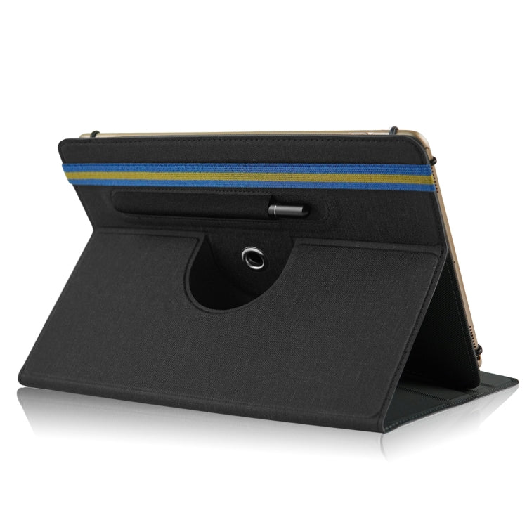 For 10 inch Cloth Texture 360 Rotation Horizontal Flip Universal Tablet PC Leather Case with Pen Slot(Black) - 10 - 11 inch by PMC TechLife | Online Shopping South Africa | PMC TechLife | Buy Now Pay Later Mobicred