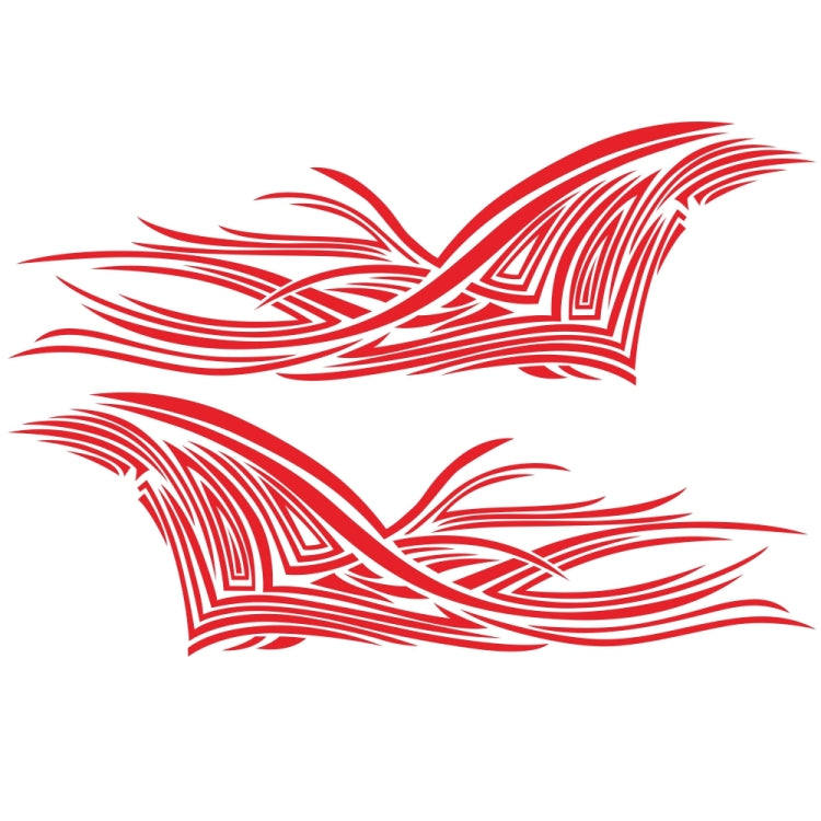 2 PCS/Set D-752 Lines Pattern Car Modified Decorative Sticker(Red)