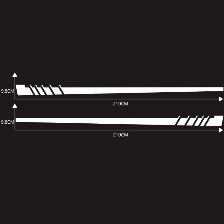 2 PCS/Set D-854 Stripe Pattern Car Modified Decorative Sticker(White)