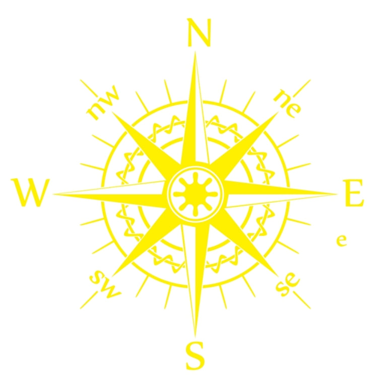 D-863 Compass Pattern Car Modified Decorative Sticker(Yellow)