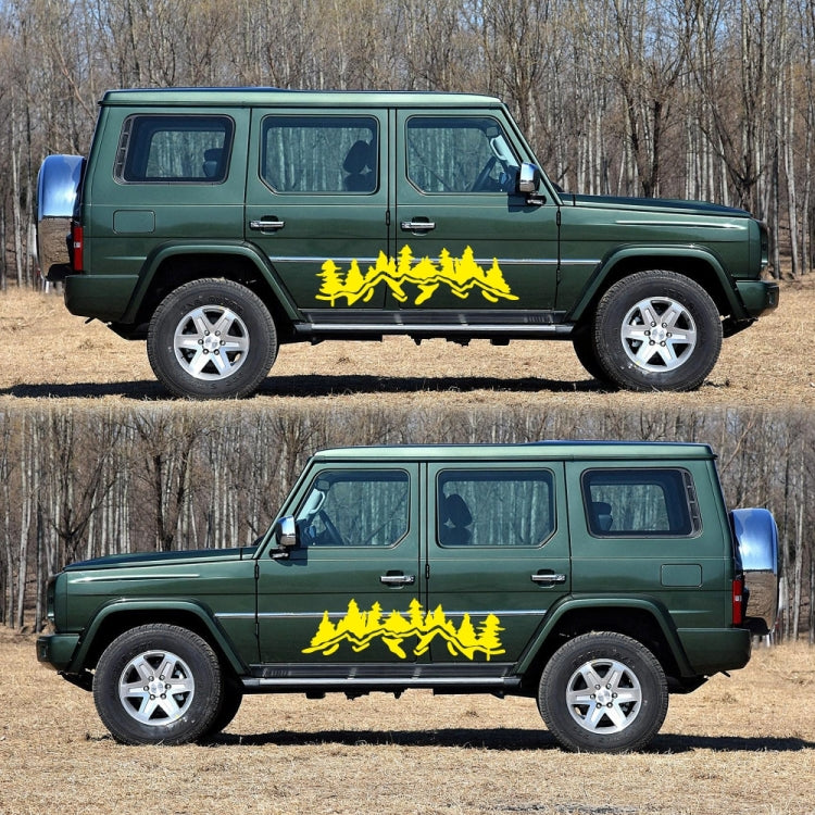 2 PCS/Set D-924 Mountain Woods Pattern Car Modified Decorative Sticker(Yellow)