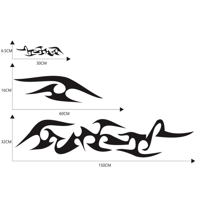 2 PCS/Set D-925 Flame Pattern Car Modified Decorative Sticker(Black)