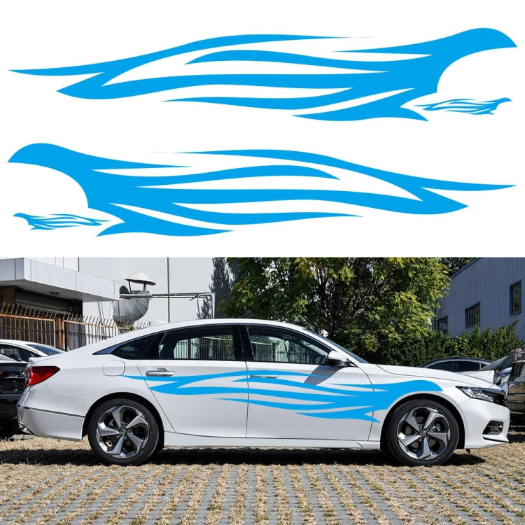2 PCS/Set D-926 Fire Totem Pattern Car Modified Decorative Sticker(Blue)