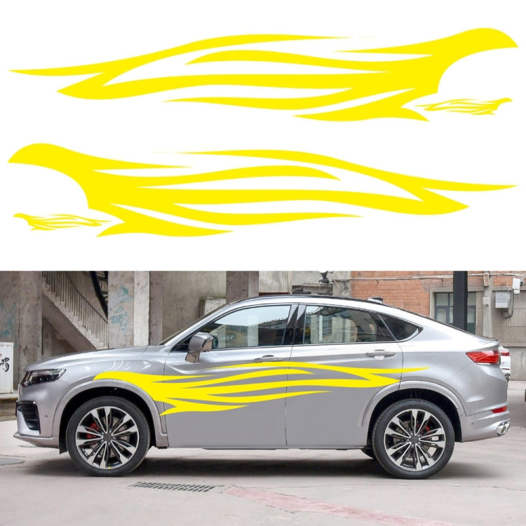 2 PCS/Set D-926 Fire Totem Pattern Car Modified Decorative Sticker(Yellow)