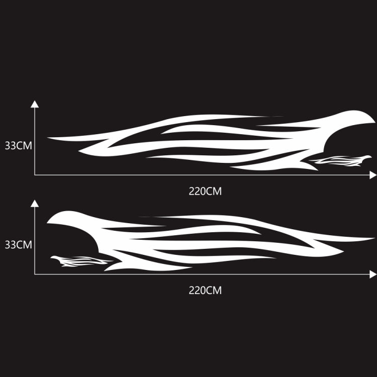 2 PCS/Set D-926 Fire Totem Pattern Car Modified Decorative Sticker(White)