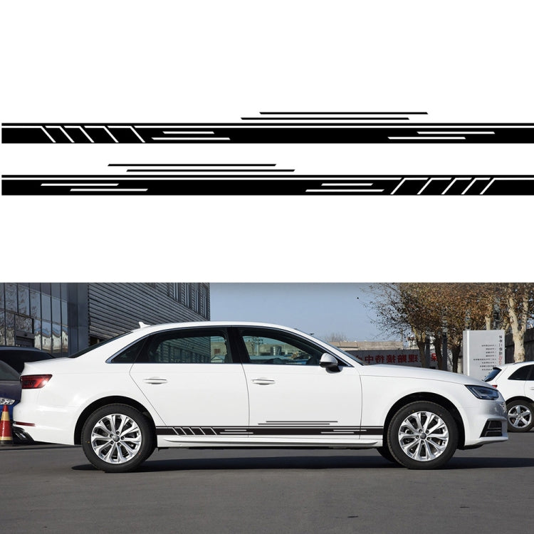 2 PCS/Set D-932 Stripe Pattern Car Modified Decorative Sticker(Black)