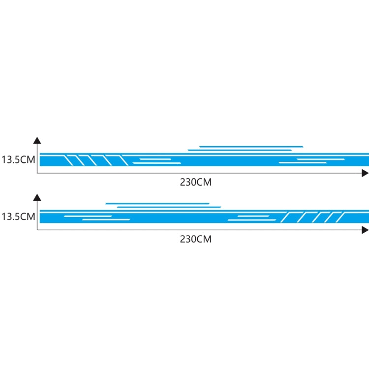 2 PCS/Set D-932 Stripe Pattern Car Modified Decorative Sticker(Blue)