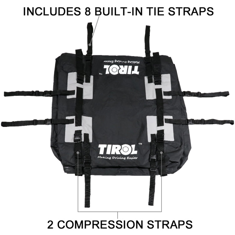 TIROL T24528 15 Cubic Foot Car Universal Rainproof Roof Luggage Outdoor Camper Roof Bag