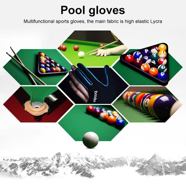 BOODUN M050912 Thin Breathable Men and Women Billiards Three Finger Single Gloves, Size:L(Sky Blue) - free shipping - PMC Jewellery - Order now!
