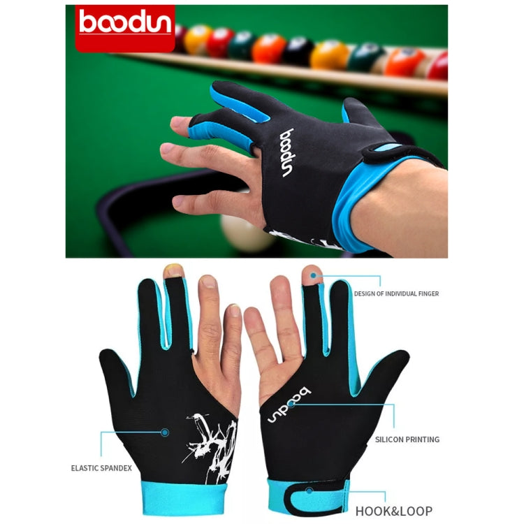 BOODUN M050912 Thin Breathable Men and Women Billiards Three Finger Single Gloves, Size:L(Navy Blue) - free shipping - PMC Jewellery - Order now!