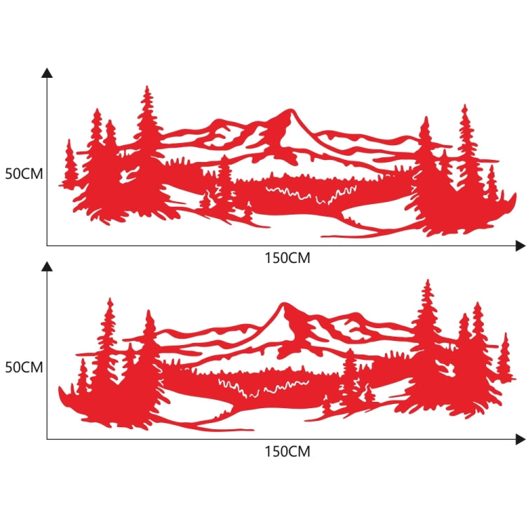 2 PCS/Set D-957 Mountains Pattern Car Modified Decorative Sticker(Red)