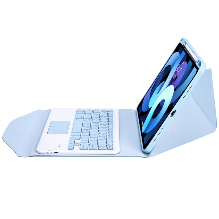 Z098B-A Pen Slot Touchpad Bluetooth Keyboard Leather Tablet Case For iPad Air 11 2025 / 2024 / Air 5 / Air 4(Sky Blue) - free shipping - PMC TechLife - Order now!