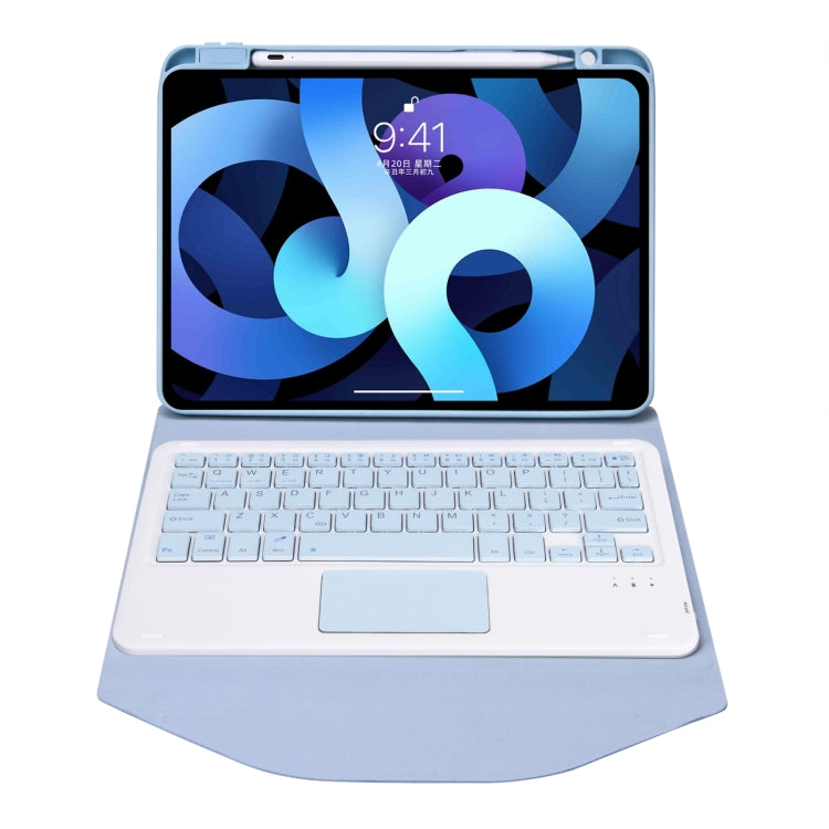 Z102B-A Pen Slot Touchpad Bluetooth Keyboard Leather Tablet Case For iPad 10.2 2021/2020/2019(Sky Blue)