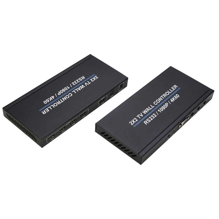 BT100 4K 60Hz 1080P 2 x 2 TV Wall Controller, Plug Type:US Plug(Black)