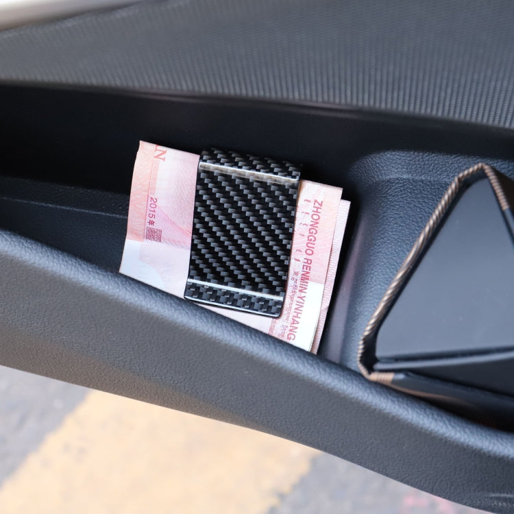 Car Carbon Fiber Card Holder Wallet Credit Card Clip(Polished) - Sunglasses & Glasses Clips by PMC TechLife | Online Shopping South Africa | PMC TechLife | Buy Now Pay Later Mobicred
