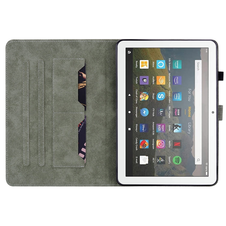 For Amazon Fire HD 8 2015/2016/2017/2018 Tiger Pattern PU Tablet Case(Black) - Amazon by PMC TechLife | Online Shopping South Africa | PMC TechLife | Buy Now Pay Later Mobicred