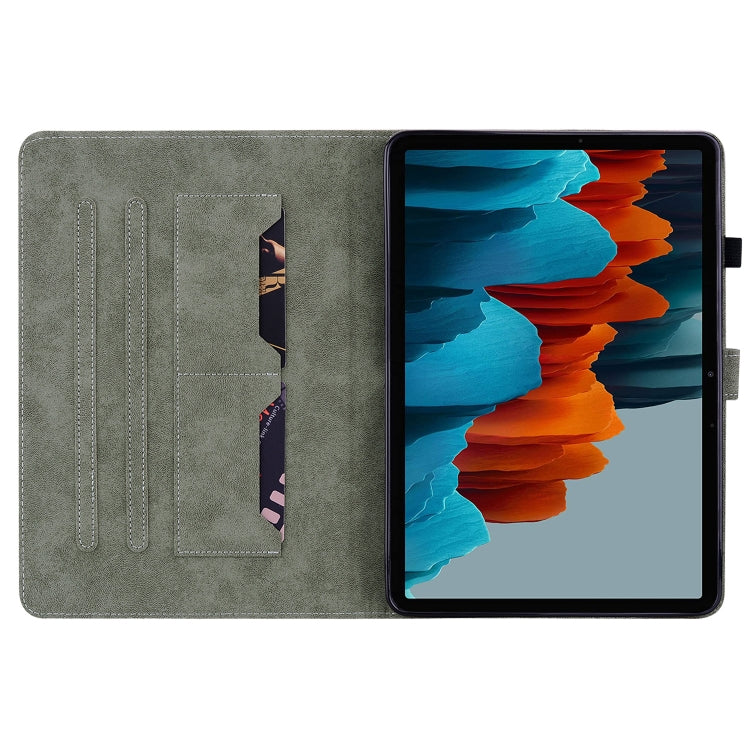 For Samsung Galaxy Tab S9 Tiger Pattern Flip Leather Tablet Case(Black)