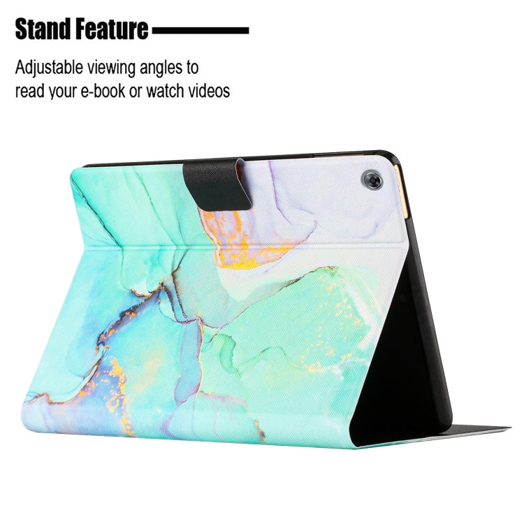 For Huawei MatePad T10s Marble Pattern Leather Tablet Case(Green) - Huawei by PMC TechLife | Online Shopping South Africa | PMC TechLife | Buy Now Pay Later Mobicred