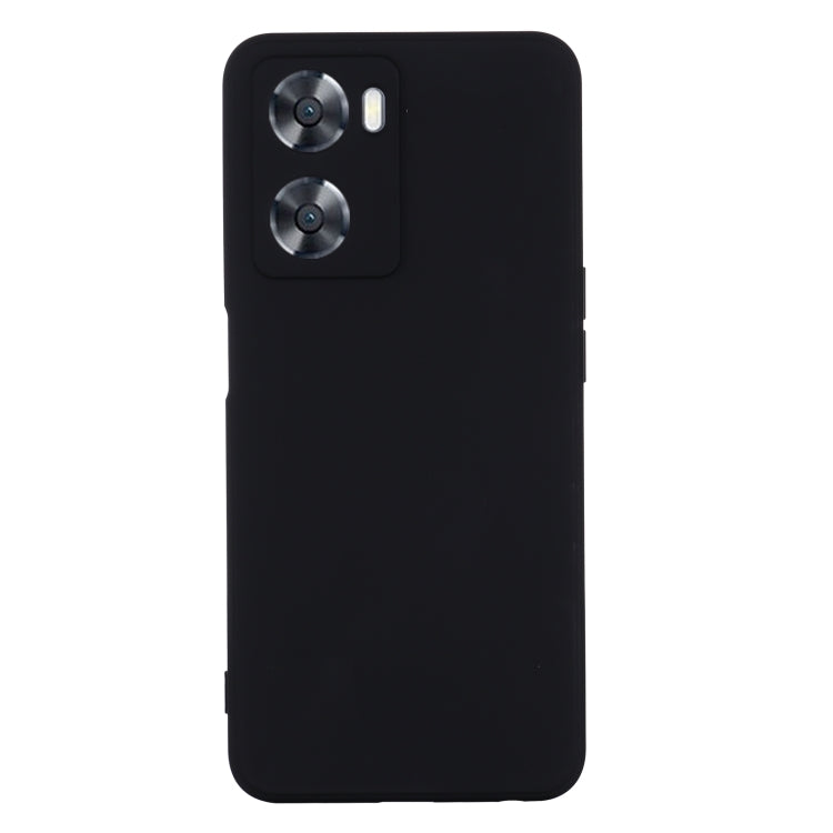 Pure Color Liquid Silicone Shockproof Phone Case for OPPO A57 4G/A77 4G/A77S 4G/A57S/A57E 4G/ OnePlus Nord N20 SE 4G(Black)