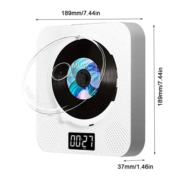 Kecag KC-608 Wall Mounted HD DVD Player Bluetooth CD Player(White) - free shipping - PMC Jewellery - Order now!