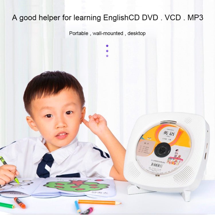 Kecag KC-609 Wall Mounted Home DVD Player Bluetooth CD Player, Specification:DVD/CD+Connectable TV + Plug-In Version(White)