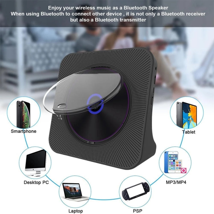 Kecag KC-806 2A Retro Bluetooth Music Disc Album CD Player, Specification:Rechargeable Version(Black) - free shipping - PMC Jewellery - Order now!