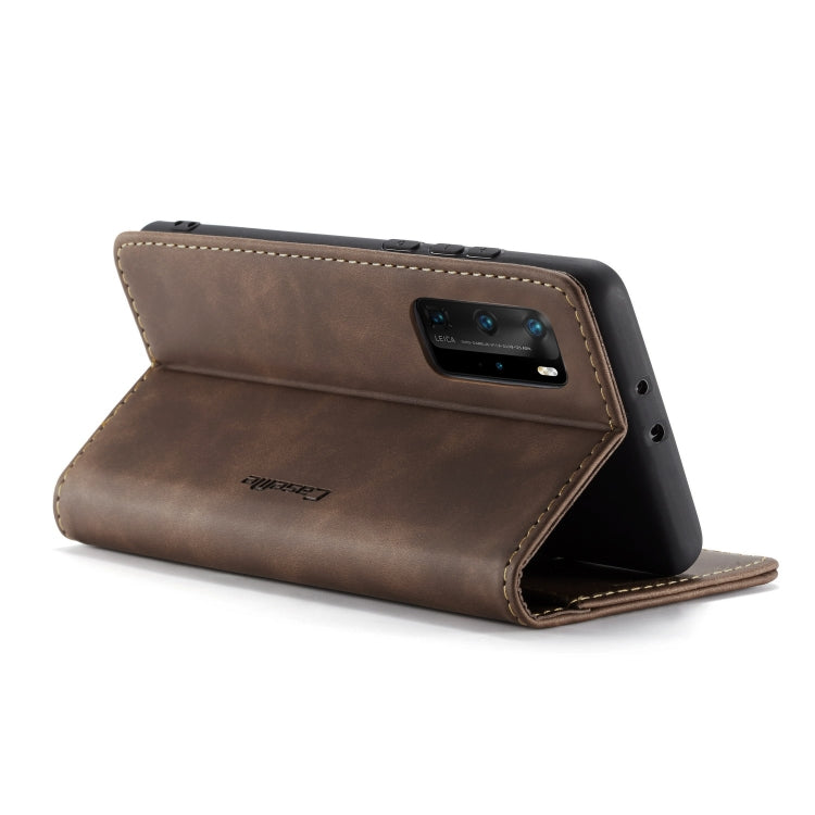 For Huawei P40 Pro CaseMe-013 Multifunctional Horizontal Flip Leather Case with Card Slot & Holder & Wallet(Coffee)